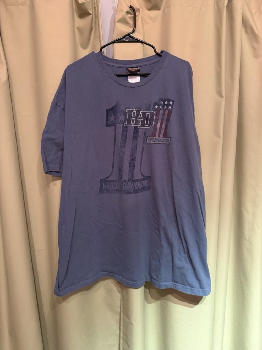 Vintage Harley Davidson Y2K Light Blue #1 USA America Men’s 4XL Biker Tee MKE